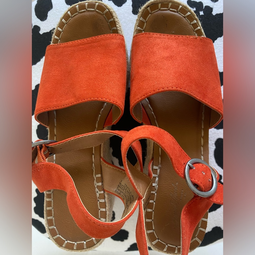 Orange Universal Thread Espadrille Platform Sanda… - image 3